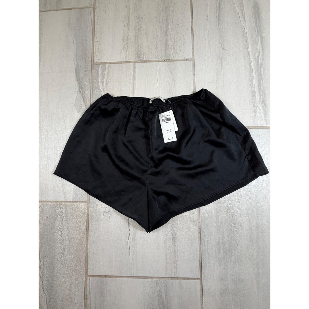 Abercrombie & Fitch Black Satin Sleep Shorts Pajama Bottoms Small NWT